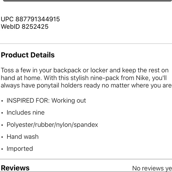 1 left! New! Nike set of 9 Ponytail holders - Picture 5 of 5